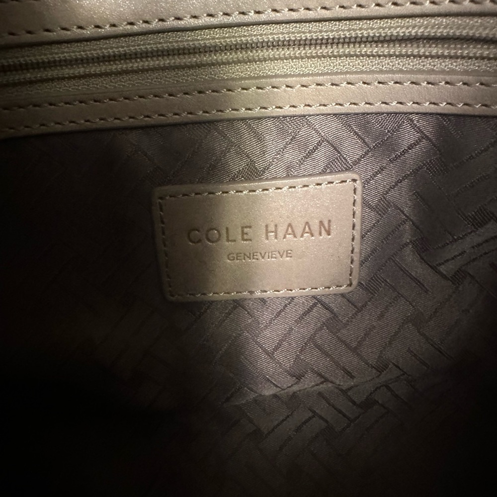 Cole Haan Genevieve Tan Woven Tote EUC - Picture 7 of 13